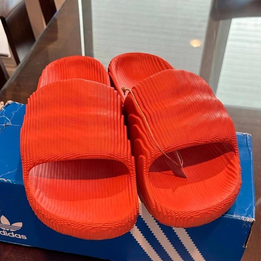 Adidas Adilette 22 Bold Orange/Red Slides size 13